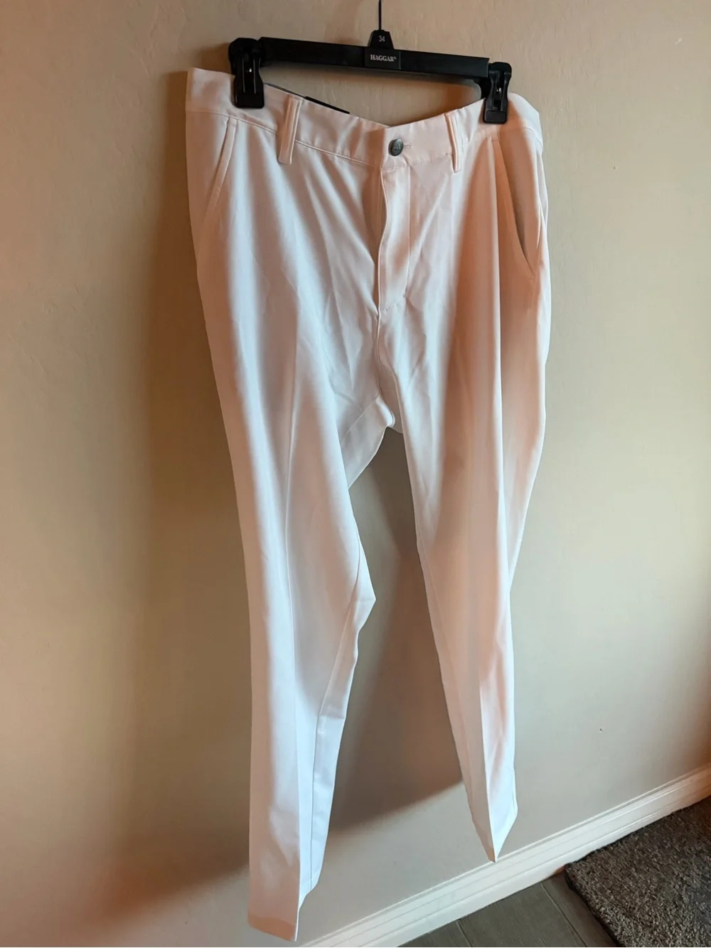 adidas Utility 365 Men's Off-White Chinos 32x32 Golf Travel Work Office NWT